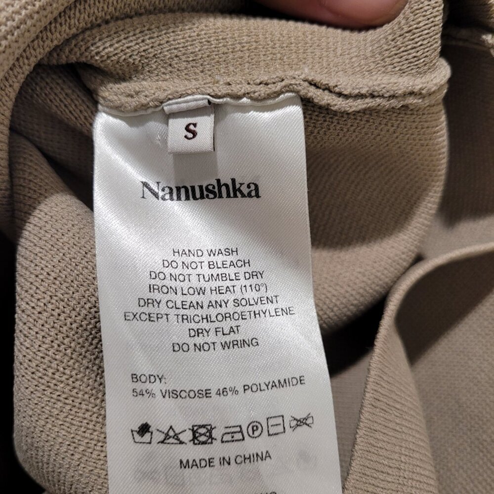 Nanushka Mio cupped long-sleeve top small light brown underwire square neck - Picture 8 of 8